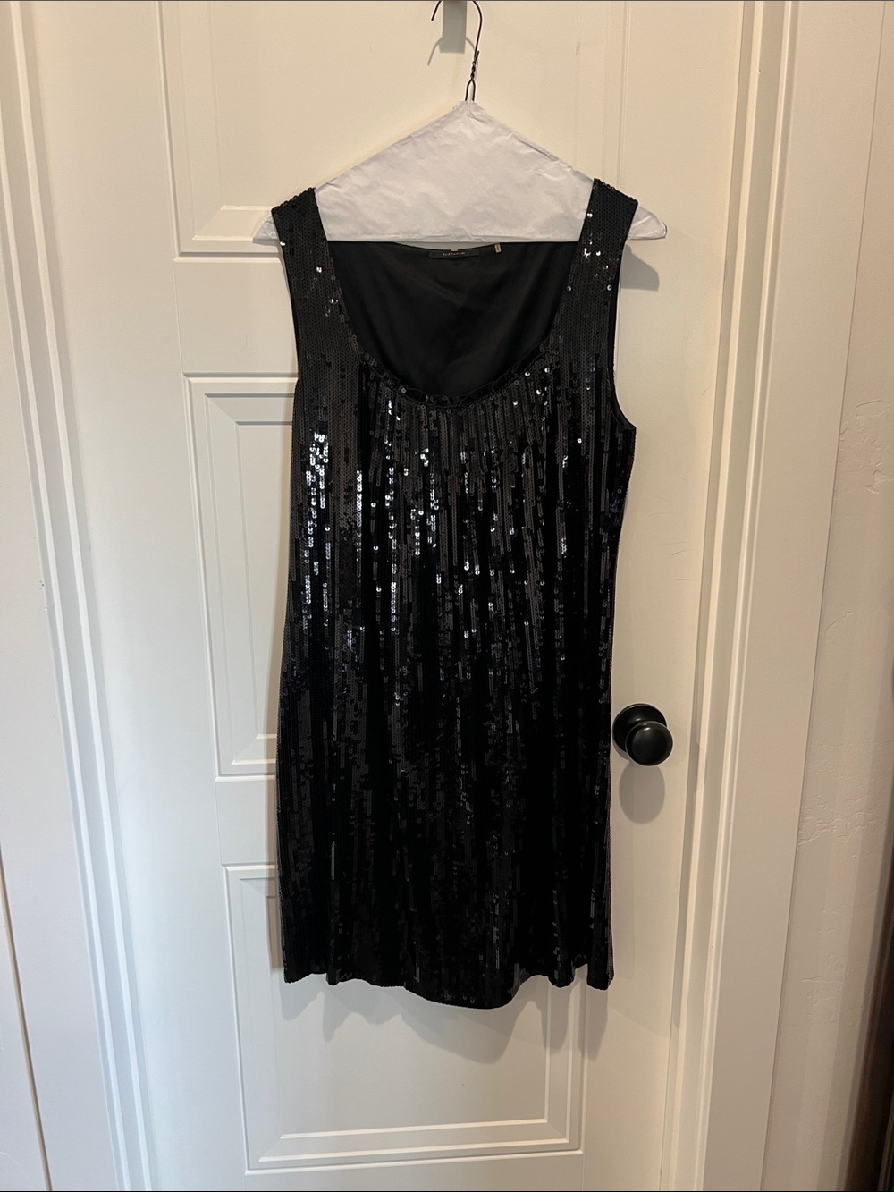 Elie Tahari Black Sequin Mini Dress
